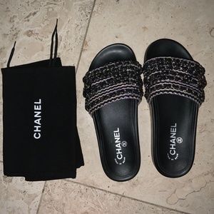 Chanel Tropiconic Chain Slides Size 37